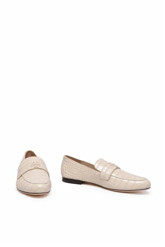 25SS 토리버치 플랫 슈즈 가죽 로퍼 - 크림색 - TORY BURCH
