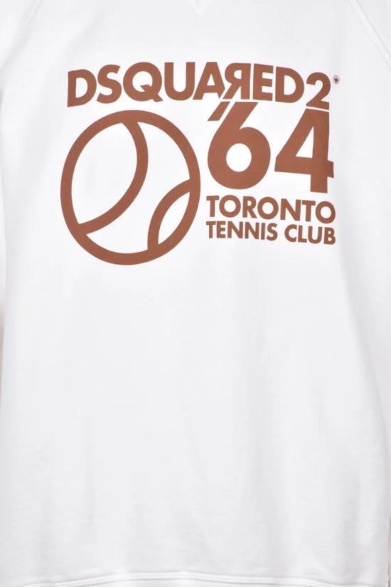 25SS 디스퀘어드2 탑 면 크루넥 스웨트셔츠 - 화이트 - DSQUARED2