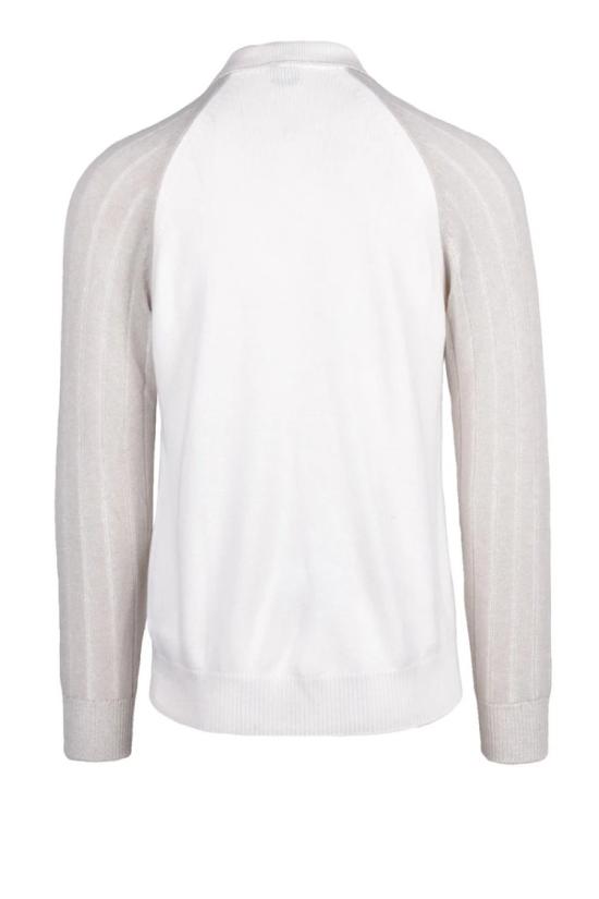  일레븐티 폴로 티셔츠 캐시미어 니트 폴로 셔츠 - 화이트/베이지 - ELEVENTY