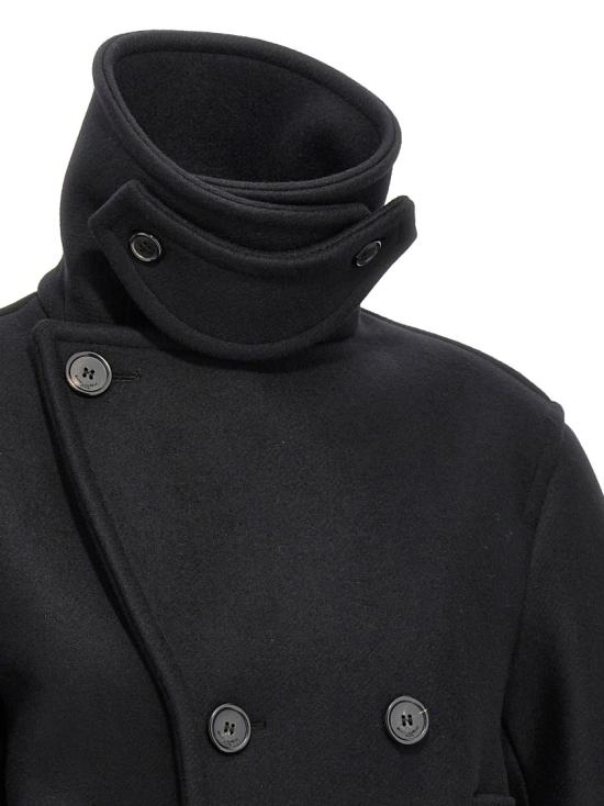 25FW 생로랑 버진 울 피코트 810508Y080W1000 Black - SAINT LAURENT