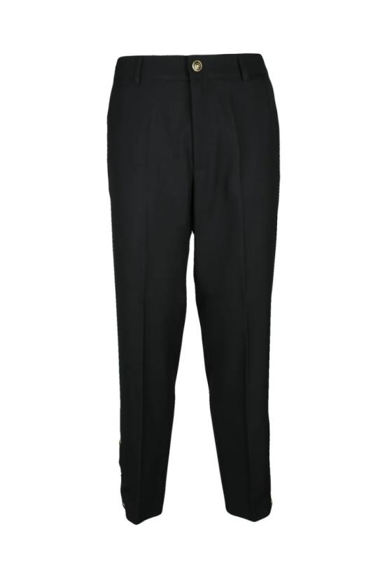 25SS 베르사체 팬츠 클래식한 허리밴드가 있는 맞춤형 블랙