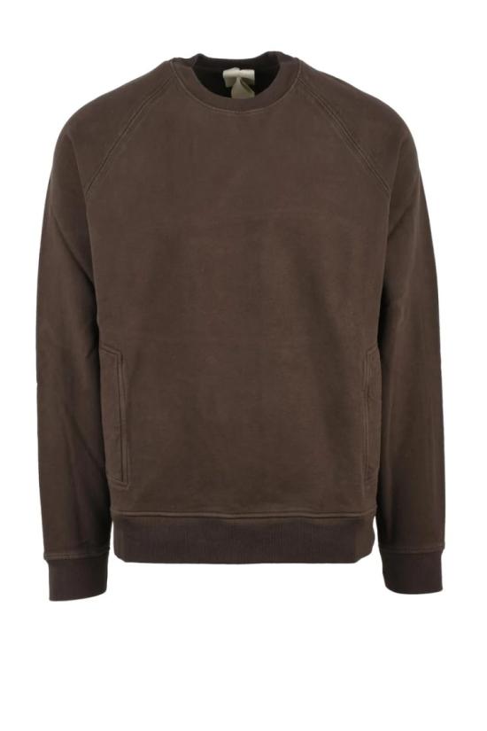  텐 씨 탑 기모 안감 크루넥 스웨트셔츠 브라운