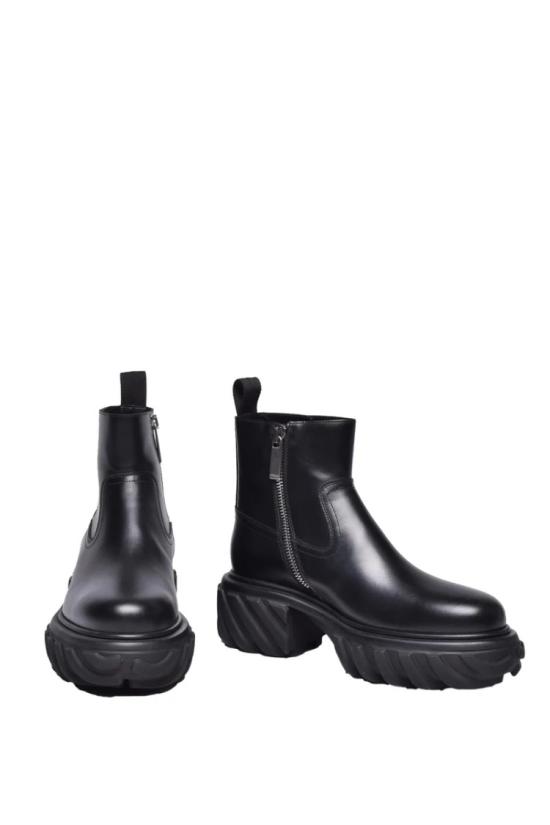  오프화이트 부츠 가죽 앵클  - 블랙 - OFF WHITE