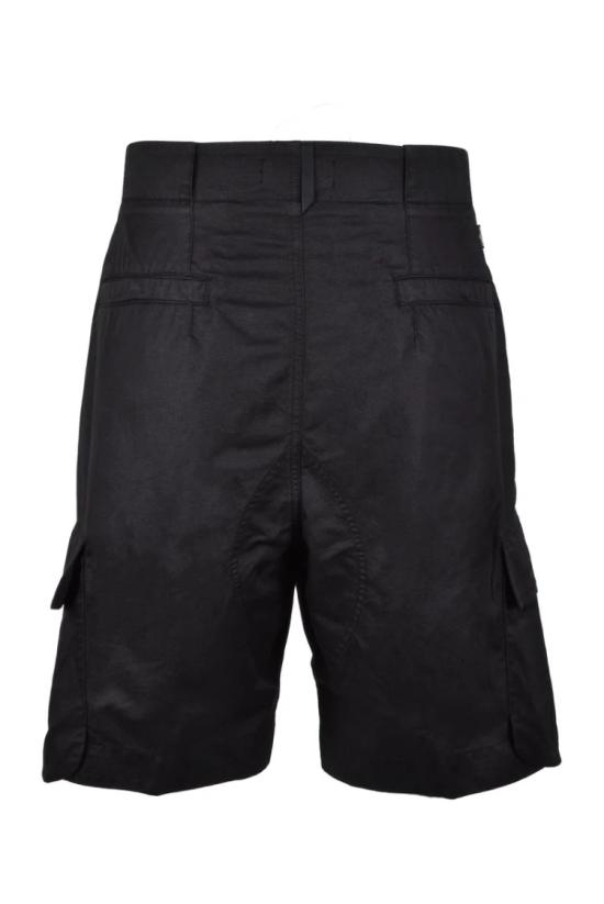  스톤 아일랜드 숏팬츠 면 린넨 라이크라 버뮤다 반바지 - 블랙 - STONE ISLAND