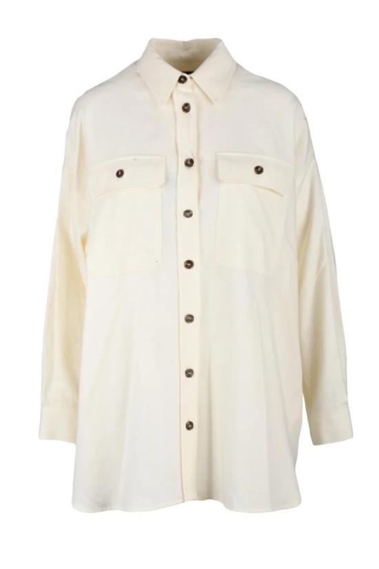  막스마라 셔츠 오버사이즈 면 셔츠 - 화이트