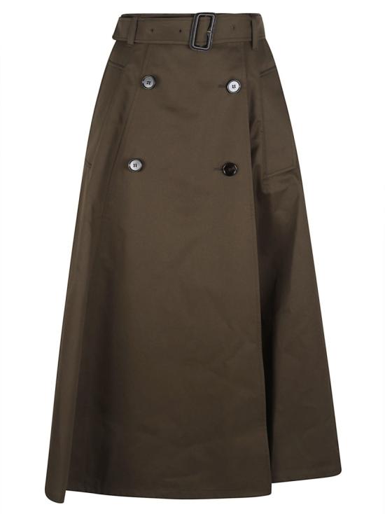 26SS 버버리 개버딘 트렌치 미디 스커트 8117977 C1764 Black