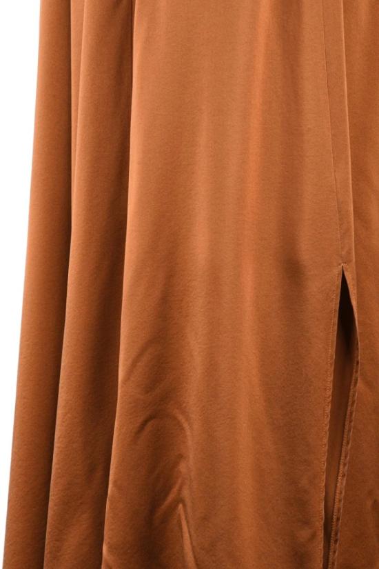  포르테포르테 롱 스커트 긴 새틴  - 갈색 - FORTE FORTE