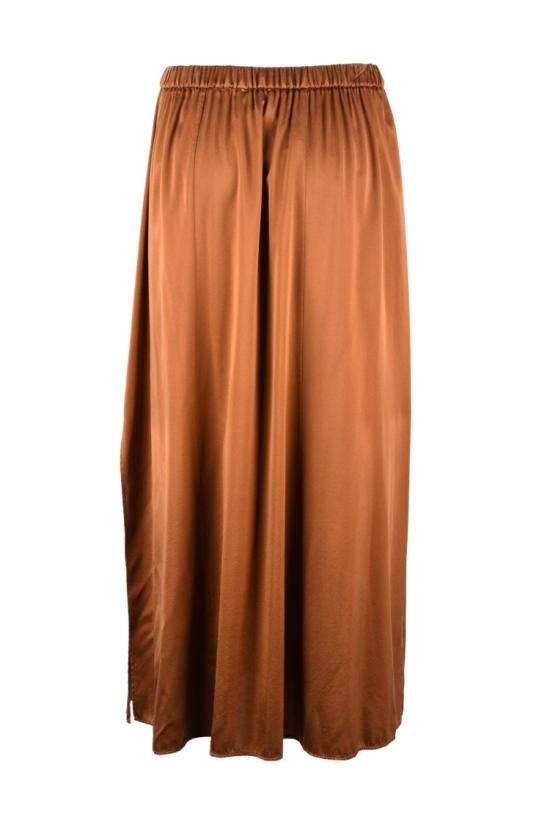  포르테포르테 롱 스커트 긴 새틴  - 갈색 - FORTE FORTE