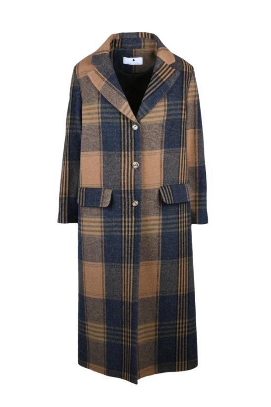  Oliver Horigamy 코트 롱 - 카멜/블루