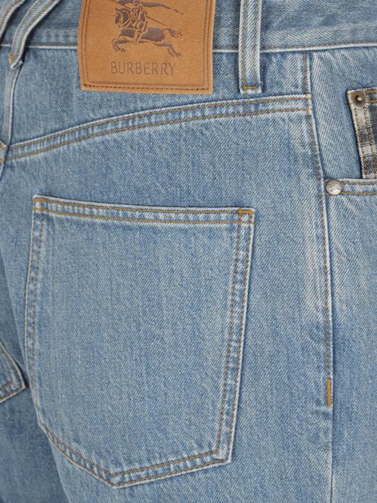 26SS 버버리 스트레이트 체크 턴업 진 8116361 A1322 Blue - BURBERRY