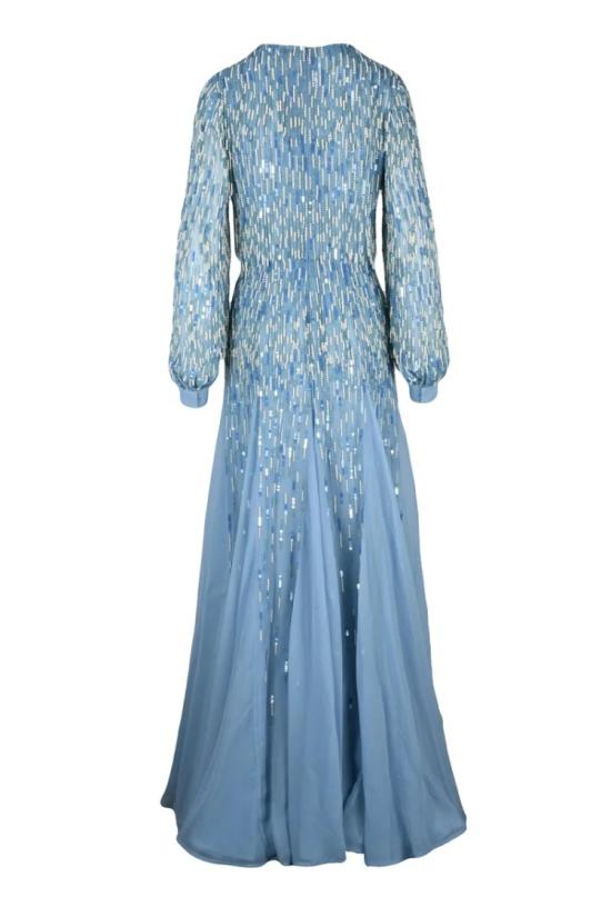  Red Carpet E. Franchi 롱 원피스 스팽글 드레스 - 연한 파란색 - ELISABETTA FRANCHI