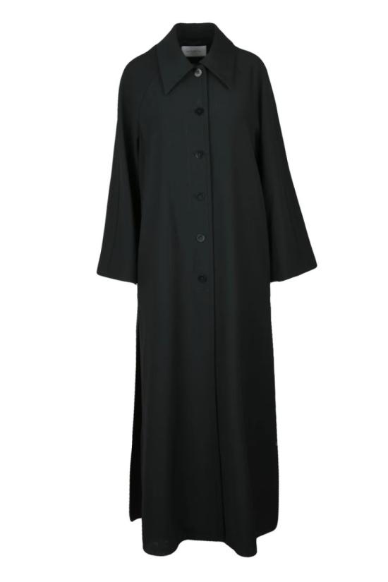  발렌타인 코트 긴  (버진 울 소재) - 블랙
