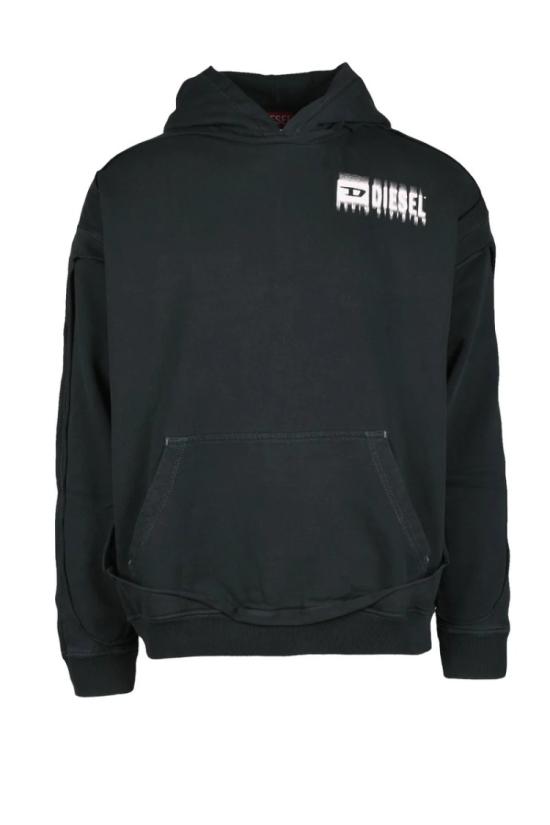  디젤 탑 남성용 스웨트셔츠 - 블랙