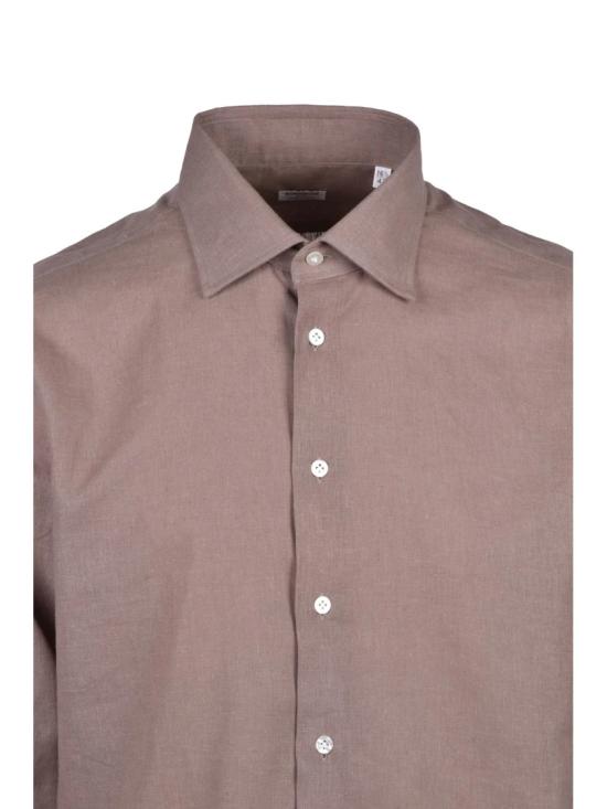 25SS 보리엘로 긴팔 셔츠 면 린넨  - 토프 색상 - BORRIELLO