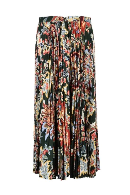  에트로 롱 스커트 긴 주름  - 멀티컬러 - ETRO