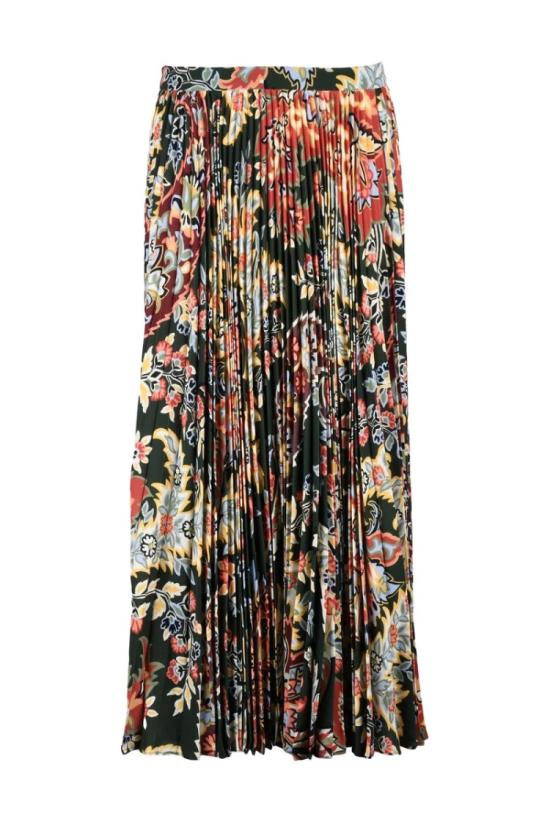  에트로 롱 스커트 긴 주름  - 멀티컬러