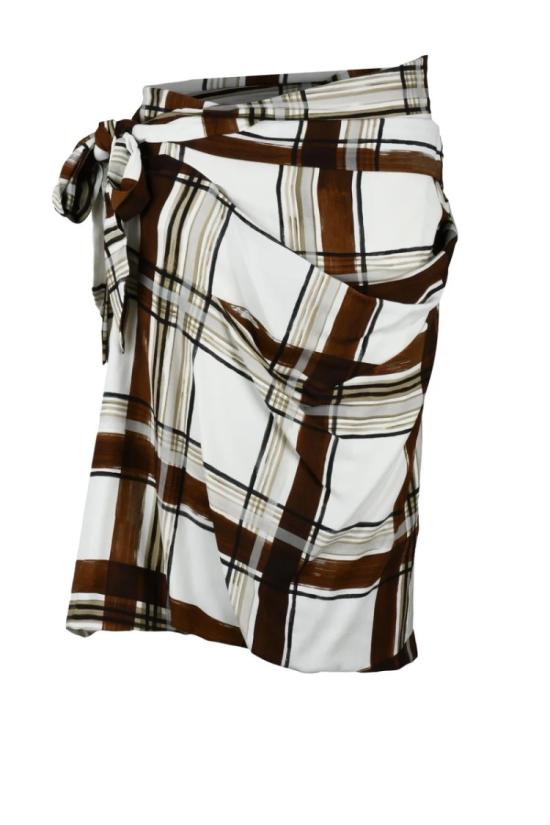  드리스 반 노튼 미디 스커트 벌룬  - 베이지/브라운