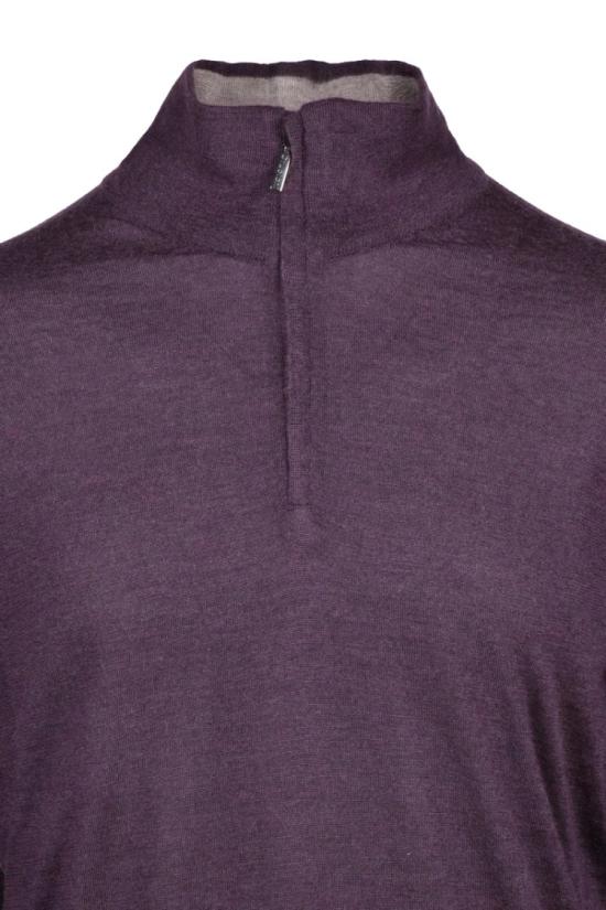  크루치아니 집업 니트 하이넥 지퍼 풀오버 - 레드 - CRUCIANI