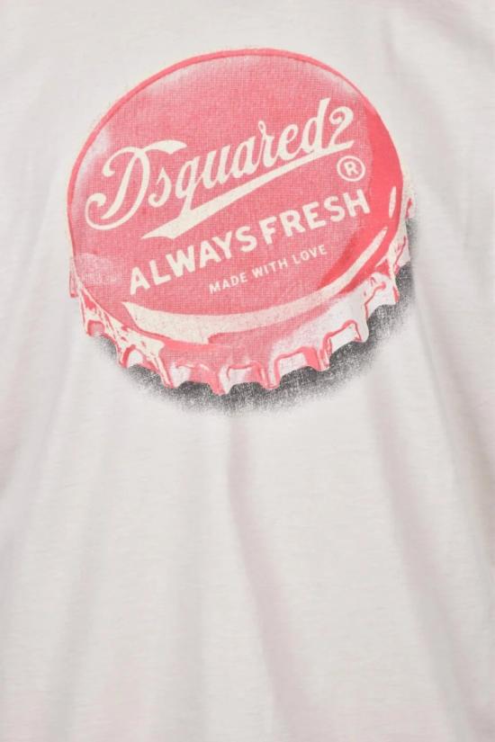 25SS 디스퀘어드2 반팔 티셔츠 크루넥 티셔츠 - 베이지 - DSQUARED2