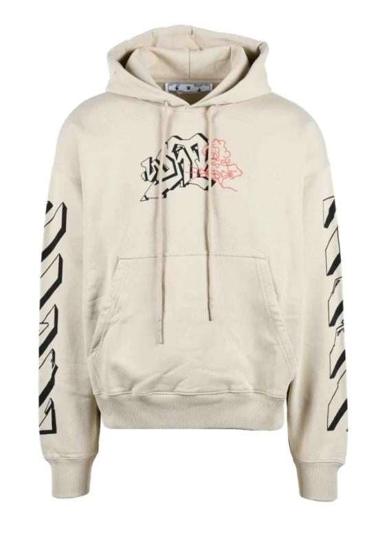  오프화이트 탑 면 스웨트셔츠 - 베이지