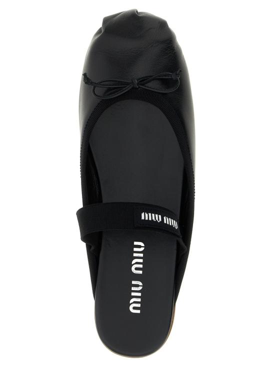 26FW 미우미우 뮬/슬리퍼 5F451EF005XUUF0002 Black - MIU MIU