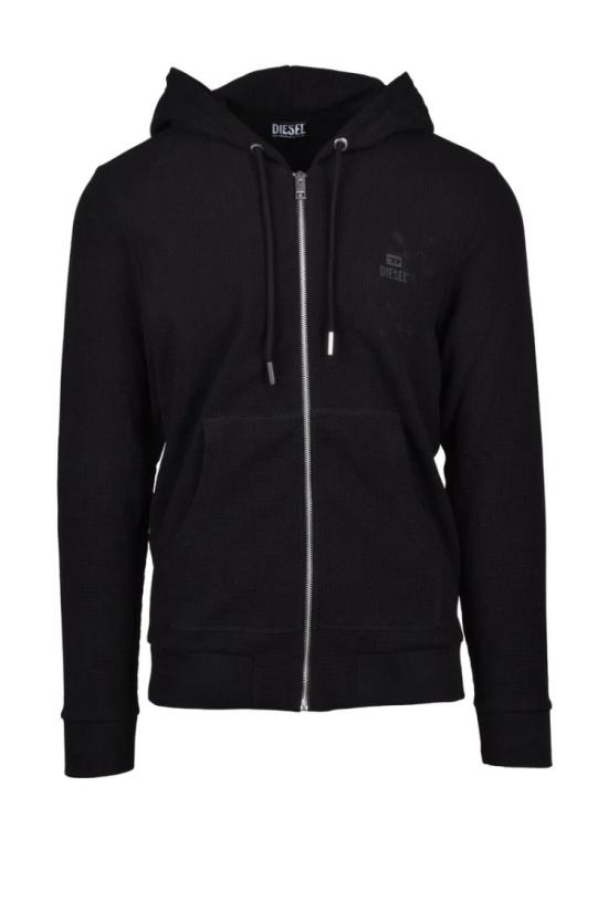  디젤 탑 지퍼 후드티 - 블랙