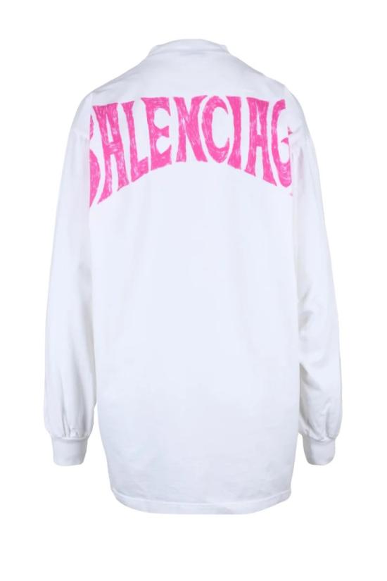  발렌시아가 셔츠 오버사이즈 티셔츠 - 화이트 - BALENCIAGA