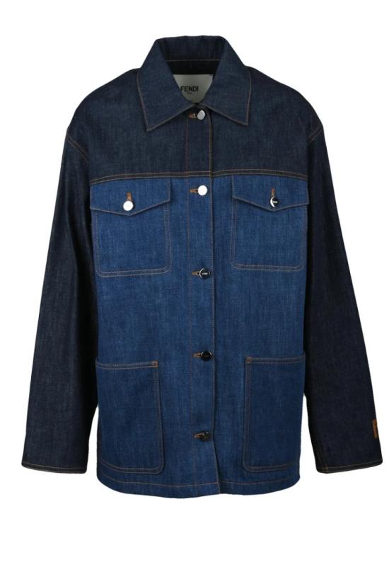25SS 펜디 데님 뻣뻣한  재킷 - 블루