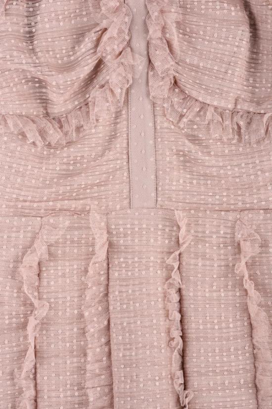 25SS 엘리자베타프랜치 미디 원피스 소매단이 있는 슬림핏 튤 드레스 - 올드 로즈 색상 - ELISABETTA FRANCHI