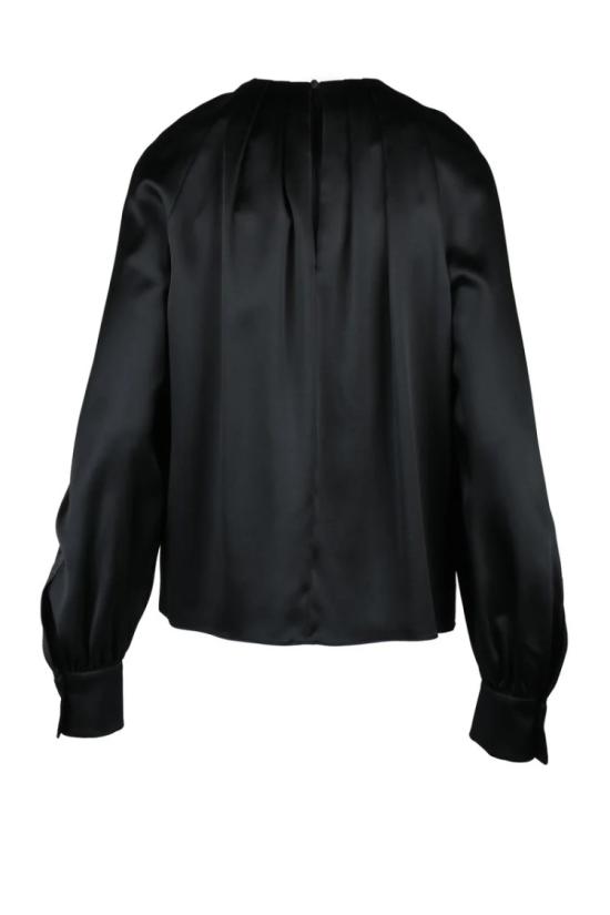 막스마라 블라우스 키 새틴 블라우스 실크 - 블랙 - MAX MARA