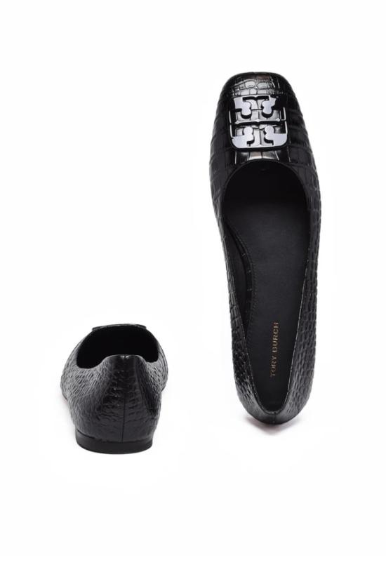  토리버치 플랫 슈즈 질감이 있는 가죽 발레리나 슈즈 - TORY BURCH