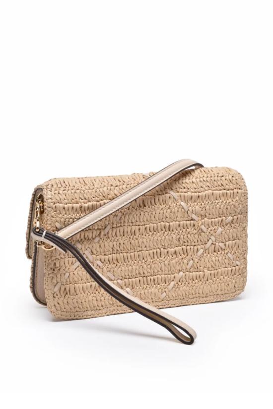 25SS 토리버치 크로스백 브리튼 라피아 크로셰  - 베이지 - TORY BURCH