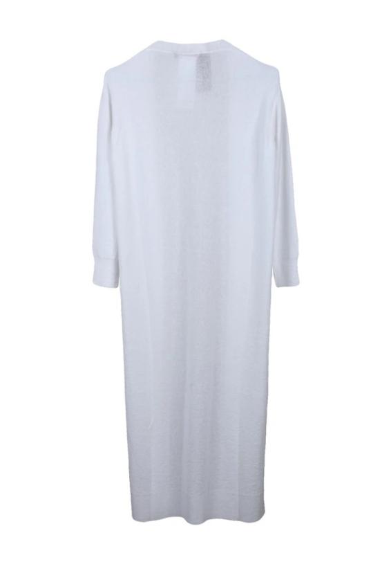 25SS 막스마라 스웨터 긴 기모 가디건 - 화이트 - MAX MARA
