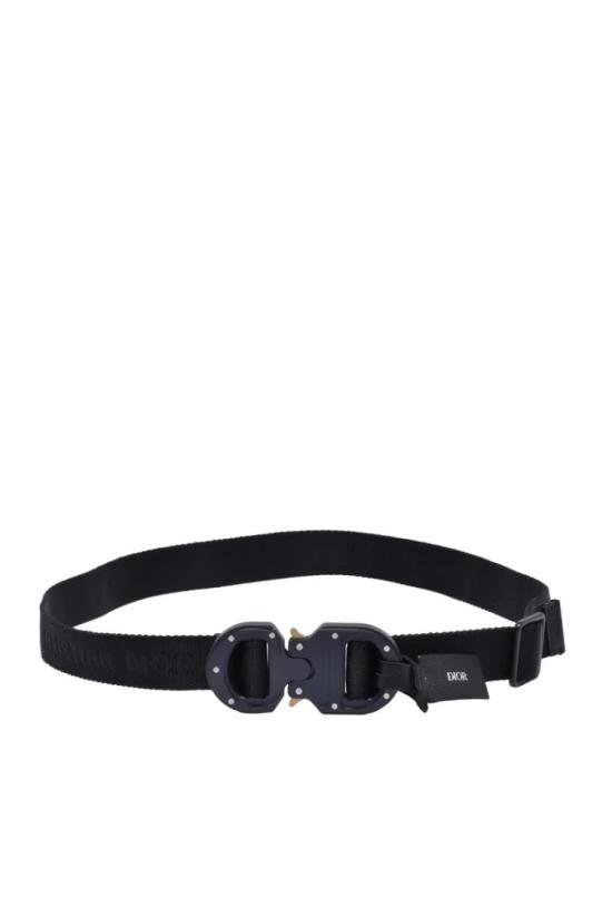  디올 가죽 벨트 나일론  - 블랙