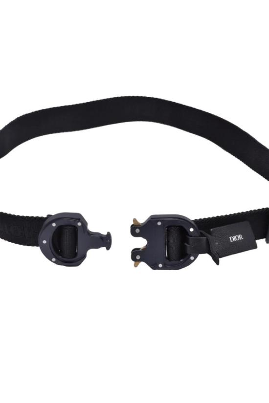  디올 가죽 벨트 나일론  - 블랙 - DIOR