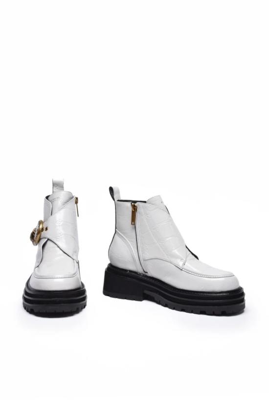  커트가이거 부츠 에나멜 앵클  - 화이트 - KURT GEIGER