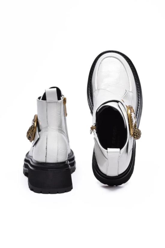  커트가이거 부츠 에나멜 앵클  - 화이트 - KURT GEIGER