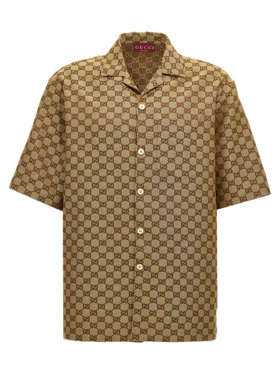26SS 구찌 GG 리넨 셔츠 742707ZAM7G2580 Brown