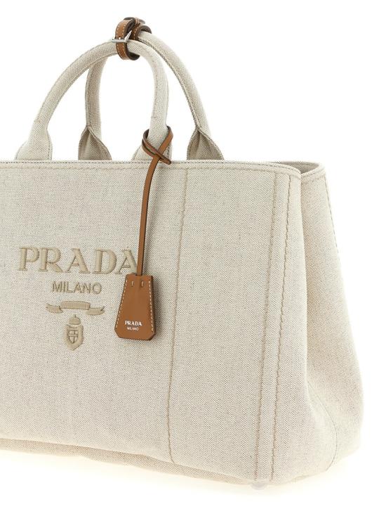 26FW 프라다 자르디니에르 엑스트라 라지 리넨 블렌드 토트백 2VG131VOOO2CX9F0018 Neutrals - PRADA