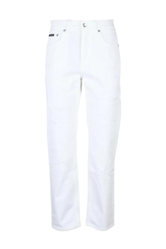  돌체앤가바나 데님 하이웨이스트 청바지 - 화이트