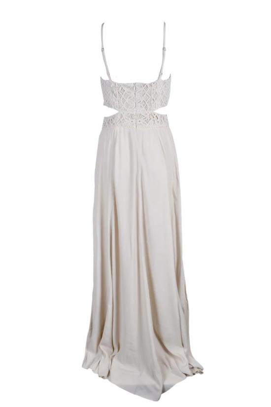  Spell By Access Fashion 롱 원피스 마크라메 롱 드레스 - 화이트 - OTHER BRANDS