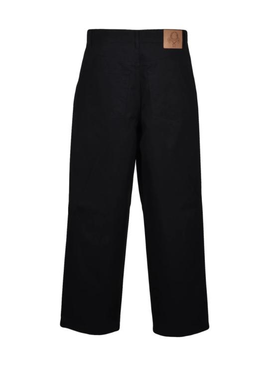 25SS 모스키노 스트레이트 팬츠 면/폴리아미드 혼방 바지 - 블랙 - MOSCHINO