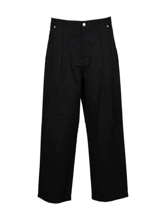 25SS 모스키노 스트레이트 팬츠 면/폴리아미드 혼방 바지 - 블랙