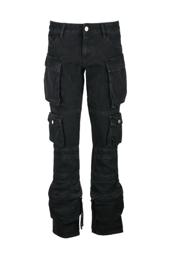  디 아티코 데님 카고 진 - 블랙