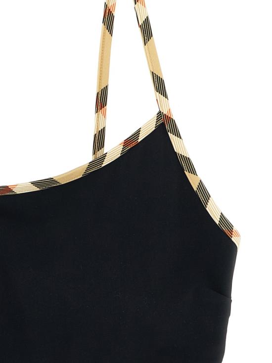 26SS 버버리 체크 트림 비키니 탑 8118813BLACK Black - BURBERRY