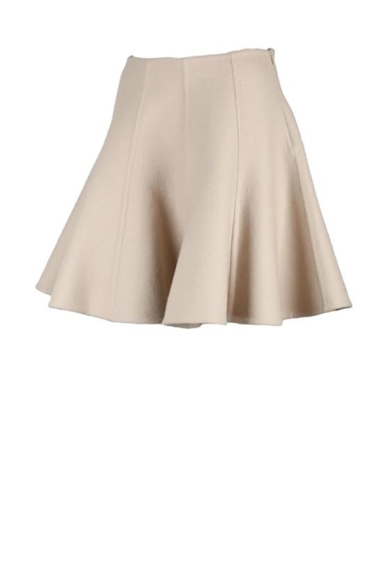  에르마노 설비노 미디 스커트 플레어 , 버진 울 소재, 베이지 색상 - ERMANNO SCERVINO