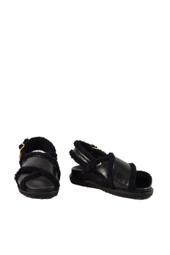  마르니 샌들 로우  가죽 - 블랙 - MARNI