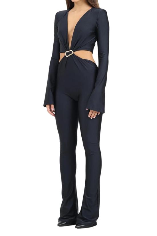  하우스 오브 아멘 점프수트 전신 라이크라 소재 수트 - 블랙