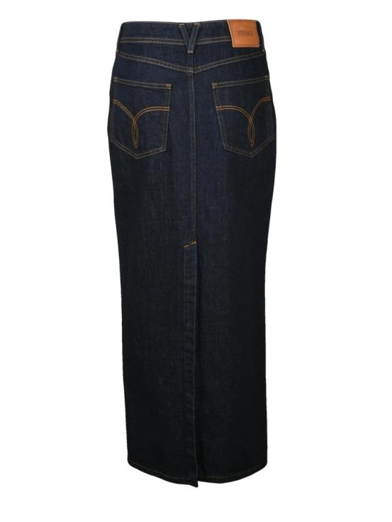 25SS 베르사체 데님 스커트 긴 데님  - 네이비 블루 - VERSACE