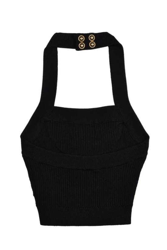 25SS 발망 민소매 티셔츠 비스코스  - 블랙 - BALMAIN